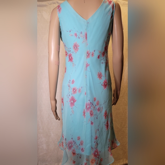 Vintage California Concepts Mini Baby Blue Chiffon Dress - Picture 9 of 12